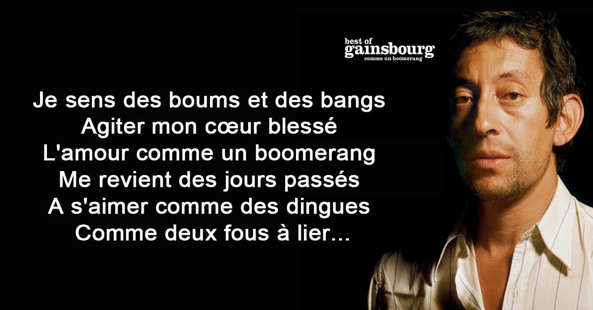 Serge GAINSBOURG Comme Un Boomerang Culturesco